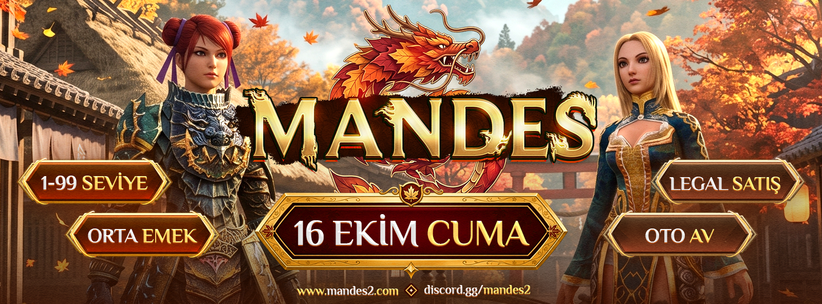 ** MANDES2 1-99 ORTA EMEK YAPISIYLA 16 EKİMDE'DE AÇILIYOR!** logosu